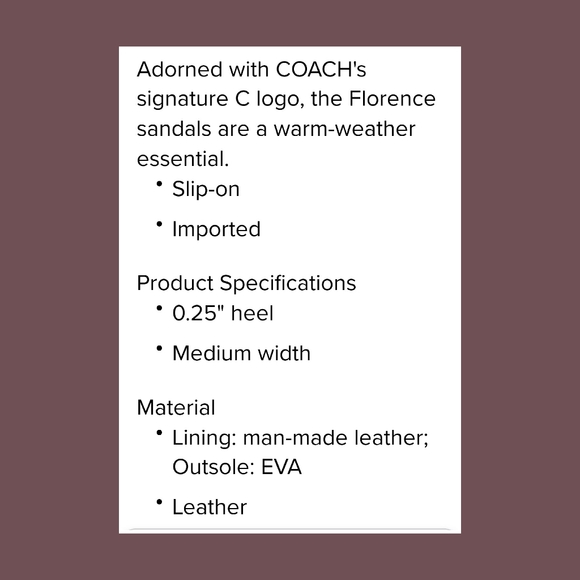 COACH SANDALS - Picture 4 of 4